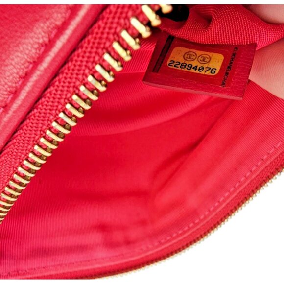 CHANEL Lambskin Pouch Clutch Leather Medium O Case Quilted Matelasse CC Dust Bag - Picture 12 of 16